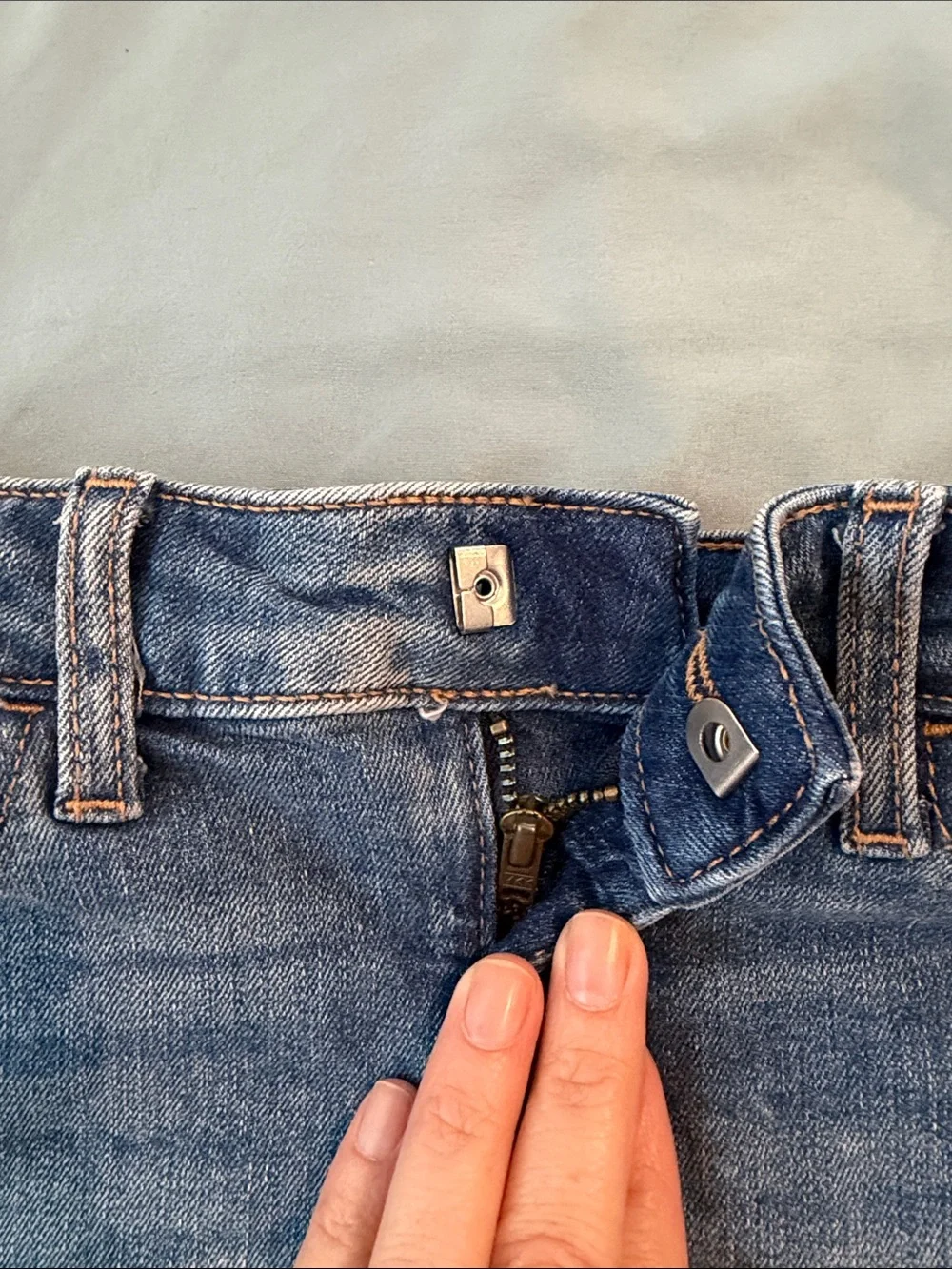 GAP Girls Denim Shorts - Light Blue Frayed Hem